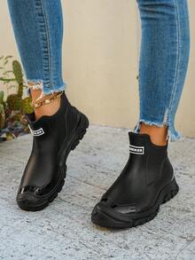 1双青少年防水短款雨靴，时尚舒适，柔软厚底，适合厨房、户外活动，四季皆宜