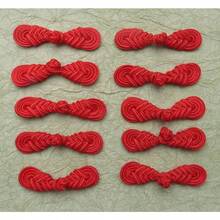 10 Pcs Chinese Closure Buttons Handmade Sewing Fasteners Cheongsam Frog Buttons Chinese Knots Fasteners For Clothing Dress Cloak Coats Scarf Costumes Red - 紅色 - 查看 2