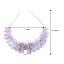 Bubbmi Women Raw Crystal Crown Headband, Natural Rhinestone Tiara, Mermaid Bridal Crown Headwear For Wedding Parties Photography{"Color_name":"LIGHTPURPLE"} - TÍM NHẸ - Xem 3