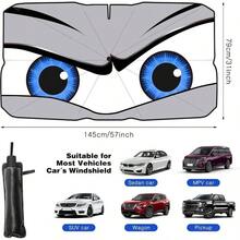 Paraguas para Parabrisas de Coche Mejorado, Parasol para Parabrisas Delantero, Paraguas Plegable para Bloquear los Rayos y proteccin el Calor, 57x 31 Pulgadas - Gris - Ver 4