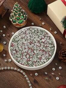 50/100/200Pcs 8mm Christmas Rhinestone Glass Spacer Beads For DIY Jewelry Making, Suitable For DIY Bracelets Necklaces And Craft Gifts, Christmas Gifts