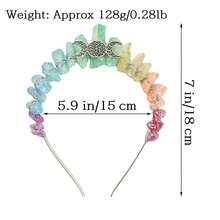 Boho Crystal Crown Headband, Natural Quartz Rhinestone Tiara Headpiece For Women Girls Wedding Parties Photography{"Color_name":"COLORFUL"} - 豐富多彩的 - 查看 3