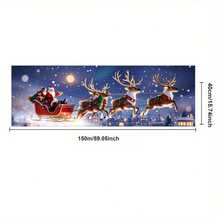 2D Flat Christmas Banner, 1PC Holiday Banner, Christmas Porch Banner, Fabric Christmas Banner, Holiday Banner, Santa Claus Gift Long Banner, Party Banner, Christmas Party Banner