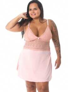 Plus Size Nightgowns & Sleepshirts - 淺粉色 - 查看 1