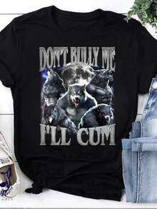 Don't Bully Me I'll Come Alpha Wolf Vintage T-Shirt, Alpha Wolf Shirt, Funny Alpha Wolf Shirt, Sigma - 黑色 - 查看 1