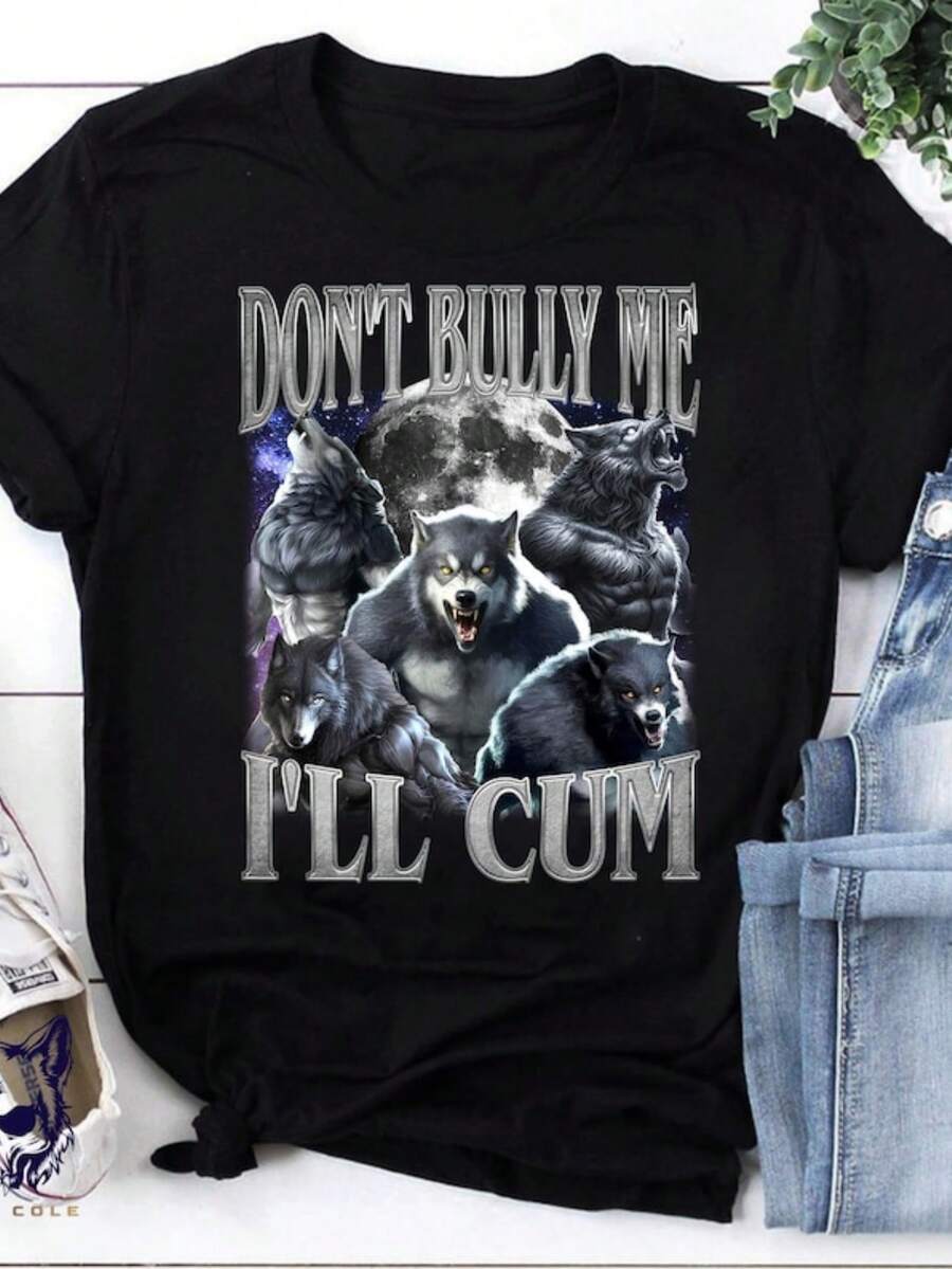 Don't Bully Me I'll Come Alpha Wolf Vintage T-Shirt, Alpha Wolf Shirt, Funny Alpha Wolf Shirt, Sigma - màu đen - Xem 1