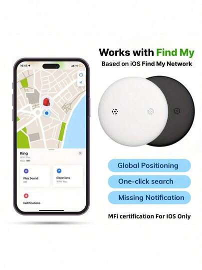For Find My App (IOS Only),Bluetooth Smart Tag Keys Finder And Item Locator For Travel Luggage, Backpack,Outdoor Pets, Dog,Cat, Wallet,Passport,Suitcases And More, Replaceable Battery, IP67 Waterproof Tracking Tags Back To School Goods
