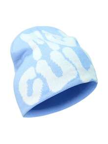 Y2K Graphic Beanie Hat, Unisex Gothic Style Knitted Warm Casual Outdoor Winter Hat, Acrylic Blend Breathable Slouchy Beanie For All Seasons Accessories For Winter Winter Clothing - A - View 8