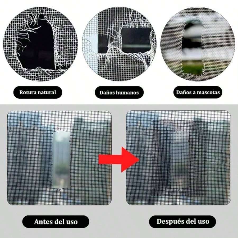 Mosquitero Cinta Adhesiva - 10M1000x 5CM para Puerta Cinta, Disponible para Mosquitero Magnetico/Malla/Tela - GRIS - Ver 1