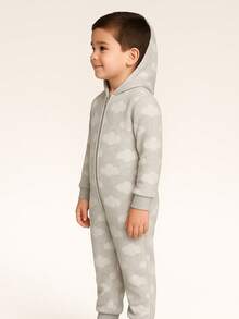 Young Boys Pajamas - Light Grey - View 4