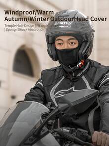 TOSUOD Motorcycle Visor & Face Mask - Windproof Fleece, Cold/Warm, Windproof & Full-Face Cover For Men & Women, Winter, Hand Washable (Compatible With Motorcycles/Snowmobiles) - Black - View 9