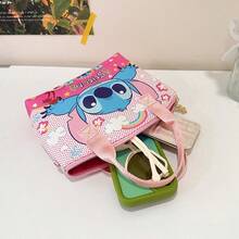 Conjunto de bolso de mano mini y bolso bandolera con estampado gráfico de Lilo y Stitch / Angel - Bolsos de lona multicolor con estilo, con correa de hombro ajustable - Accesorio casual y versátil para uso diario - El regalo perfecto y divertido para adolescentes y adultos jóvenes en cumpleaños u ocasiones festivas