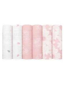 GLLQUEN BABY 6 Pack Receiving Blanket Boy, Cotton Muslin Swaddle Blankets Girl Newborn Squares Breathable & Soft Thin Baby Blankets Cloths Double Absorbent Infant Swaddling Wrap, Oeko-Tex Certificated