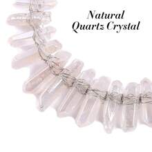Bubbmi Bridal White Crystal Crown Headband Raw Quartz Tiara Fashion Wedding Headpiece For Women Girls Party Photography{"Color_name":"WhiteTM"} - 白色 - 查看 4