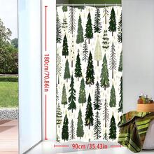 1 Christmas Tree Winter Simple Green And White Shower Curtain, Polyester Waterproof And Machine Washable, Suitable For Christmas Bathroom Or Shower Decoration, With 12 Hooks - Multicolor - View 7