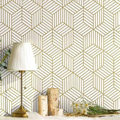 Peel And Stick Wallpaper Boho Wall Paper Modern White And Gold Geometric Contact Paper Cabinets Removable Self Adhesive Bathroom Wallpaper Bedroom Papel Tapiz Para Pared 15. 78.