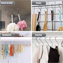 Gancho en S de Acero Inoxidable, Gancho de Almacenamiento Multifuncional para Bao de Cocina Plata 12pcs 11cm - Plata 12 piezas 7cm - Ver 8