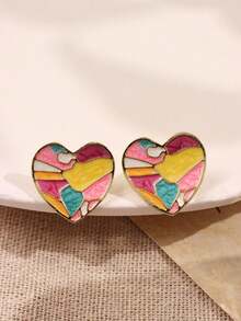 1 Paar modische, niedliche, einzigartig gestaltete, elegante funkelnde Herz-Hängeohrringe, geeignet für den täglichen Gebrauch, Feste und Partys