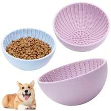Bol d'alimentation pour animaux de compagnie à alimentation lente en silicone, bol d'alimentation pour chat et chien anti-dérapant et anti-renversement, tapis de léchage à ventouse pour la digestion