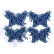 1 قطعة رقعة مطرزة بشكل فراشة مع شراريب من الجينز، مناسبة للملابس والحقائب والأحذية والقبعات وديكور المنزل، قابلة للكي