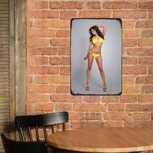 Vintage Metal Signs Pinup Girl  Hot Woman Tin Sign Wall Art Decor Plaque For Home Bar Club Bathroom Man Cave Garage 8x12 Inch - Sân vườn - Xem 6