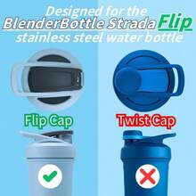 5PCS Shaker Bottle Gasket Parts BlenderBottle Strada Shaker Cup Insulated Stainless Steel Bottle Strada Protein Shakes Bottle 242528OZFlip Lid - Transparent - View 4