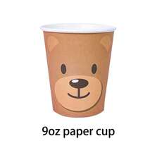 10/20/40pcs Brown Bear Birthday Party Cups - Teddy Bear First Birthday Decoration For BabyShower Wedding Birthday Party Decorations - Disposable Paper Cups Teddy Bear Theme Party Decorations Festive Tablewares - Brown - View 3
