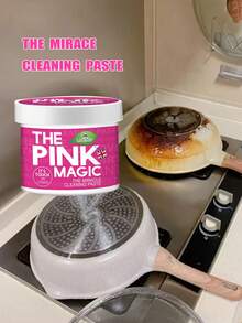 粉色魔法清洁膏，温和多用途清洁膏，去除厨房顽固油渍，强力不锈钢锅具清洁剂 - 彩色 - 查看 8