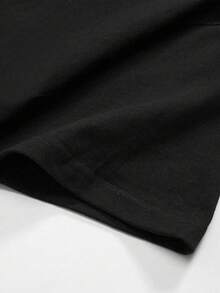 Nueva camiseta de manga corta suelta con estampado para hombres, camiseta interior casual y versátil, transpirable para deportes y actividades al aire libre, primavera/verano - Negro - Ver 3