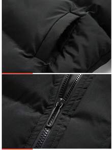 Women's Winter Hooded Puffer Jacket Zipper Thick Padded Coat Casual Streetwear Outerwear - Black - View 8