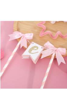 粉色蝴蝶结丝带蛋糕帽 - 蝴蝶结生日蛋糕帽，时尚派对用品，1 岁生日蛋糕粉碎，蝴蝶结 1 岁生日蛋糕粉碎 - 粉色 - 查看 7