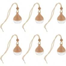 Car Perfume Bottle 6Pcs Set Glass Hanging Diffuser Freshener Car Decoration Assorted Color
