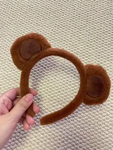 Diademas con diseño de animales de dibujos animados, aro para el cabello con orejas de oso de peluche, orejas de ratón de peluche para lavarse la cara, accesorio de disfraz