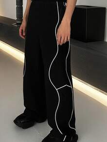 Pantalones sueltos y ligeros de estilo casual para niños mayores, pantalones de pierna ancha de moda para deportes al aire libre, otoño/primavera - Negro - Ver 5