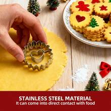 9 piezas Cortadores de galletas, Set de mini cortadores de galletas, Set de cortadores de galletas navideños, Kit de sellos de galletas de pastelería delicada, Molde de galletas de acero inoxidable con tema navideño, Cortador de frutas y verduras, Set de moldes cortadores de galletas de acero inoxidable con tema navideño, Creativos e interesantes, Reutilizables, Adecuados para decoración de hornear en fiestas de cumpleaños, Navidad y San Valentín - - - Ver 4