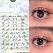MIXIAOHE 男女通用下睫毛 - 透明带独立簇，自然隐形延伸，羽毛般轻盈的眼底，打造无妆感 - 黑色 - 查看 3