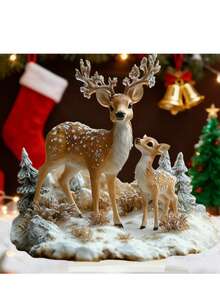 1 Stück Boho-Stil Acryl 2D flache Rentier Statue, Weihnachtsthema Tischdekoration, vielseitige Tierfigur, geeignet für Zuhause, Büro, Buchhandlung - Perfektes Weihnachtsgeschenk