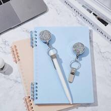 2 Count Retractable Pen Holder 25.6" Pull Heavy Duty Universal Lanyard Pencil Holder Retractable Pen Reel With Belt Clip Key Ring For Carpenters  Workers Mechanics(Stylish)