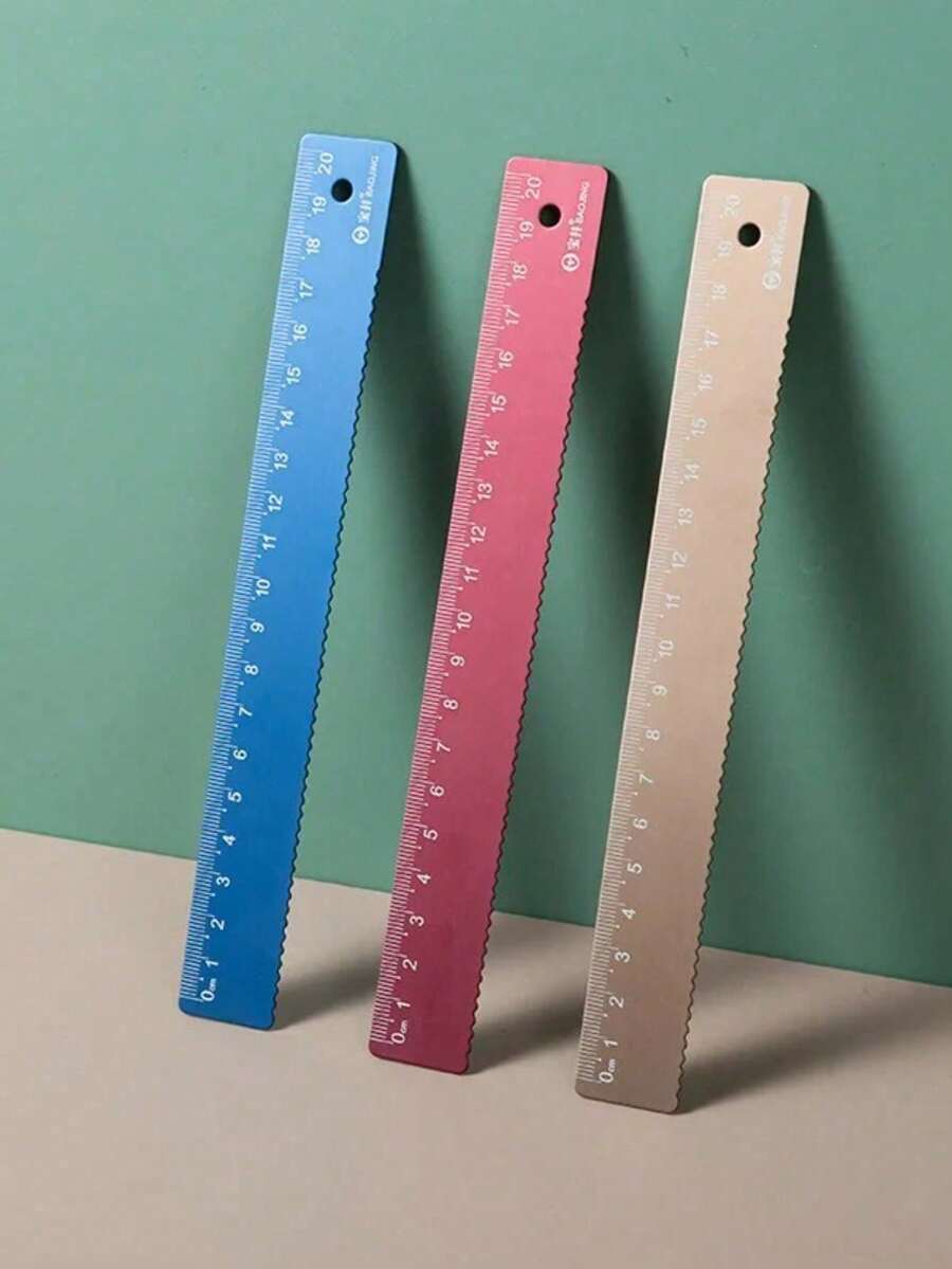 20 cm Aluminium Lineal - Gerades Metall-Messgerät für Schule, Kawaii Schreibwaren Geschenkset & Bürozubehör