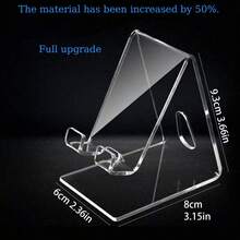 1pc Desktop Mobile Phone Stand Storage Rack Acrylic Decorative Ornaments Transparent (Please Remove The Film Upon Receipt Of The Goods For Use) - Clear - View 14