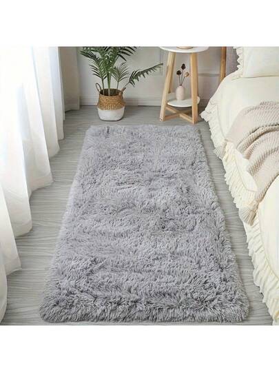 [Luxurious Faux Fur Rug] 1pc, Luxurious Zachte Area Rug, Rectangle, Verlichting Gray, Tufted Polyester 100%, Fluffy, Non Shedding, Durable, Plush Feel, Easy To Clean, Versatile Living Room, Bedroom, Indoor Dry Clean Only view 3