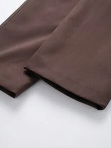 Abrigo corto de trinchera marrón minimalista vintage con cordones