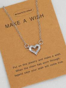 قلادة قلب مجوف عصرية بسيطة قطعة واحدة، مناسبة للارتداء اليومي (بدون بطاقة)