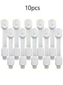 10/7/5/6/3/1pc 7.4in*1.4in White Adjustable Multi-Function Baby Safety Lock, No Drilling Required, Suitable For Drawers, Refrigerators, Cabinets - Multicolor - View 10