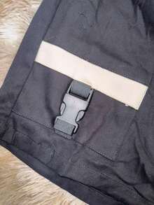 NEW National Cargo Shorts With Men's Drawstring - Blanco y Negro - Ver 4