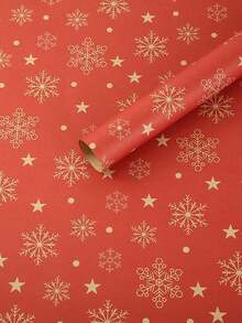 1/5 piezas Papel de regalo de Navidad, diseños de copos de nieve, renos, árboles de Navidad, cajas de regalo, ramos de flores, perfecto para Navidad, cumpleaños, celebraciones, bodas, adecuado para reuniones familiares, fiestas de Navidad, fácil de cortar, adecuado para embalaje DIY, envolver cajas de regalo, decoración de pared para vacaciones, decoración de fiesta con tema de muñeco de nieve de Navidad, decoraciones navideñas