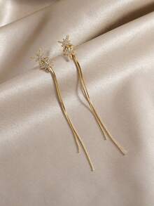 1 Pair Minimalist Stylish Multi-Spike Tassel Earrings, Suitable For Women's Daily Wear, Gift For Friends, Christmas Gift