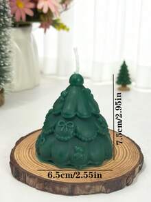 1PC Scented Green Pointed Gear Candles, Christmas Tree Candles, Smokeless Soybean Candles And Christmas Atmosphere Candles Are The Best Choices For Christmas Gifts, Which Can Also Relax And Relieve Stress. It Is An Interesting, Unique, Fashionable And Personalized Novel Christmas Or Birthday Gift, Which Is More Suitable For Home Decoration And Bedroom Warm Decoration. Christmas Decorations Room Decor - Green - View 17
