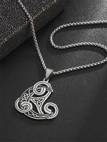 1 Stück Vintage eleganter keltischer Knoten Anhänger, Dreifachknoten Halskette irisches Glücksbringer Edelstahl Schmuckgeschenk