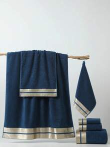1pc Medium Bath Towel, Lightweight, Blue, Rectangular 70*140cm, Suitable For Adults, Swimming, Bathing, Wrapping, Or 34*74cm Hand Towel, Square 34*34cm Handkerchief, Quick-Drying, Absorbent, Soft, Suitable For Bathroom, Kitchen, Travel, Holiday Gifts, Gym, Beach, Hotel, Salon, Outdoor Shower Towels For Beauty Salon, Hotel Sports,Home Essentials, Towel, Skin Care Bath Towel Sheet